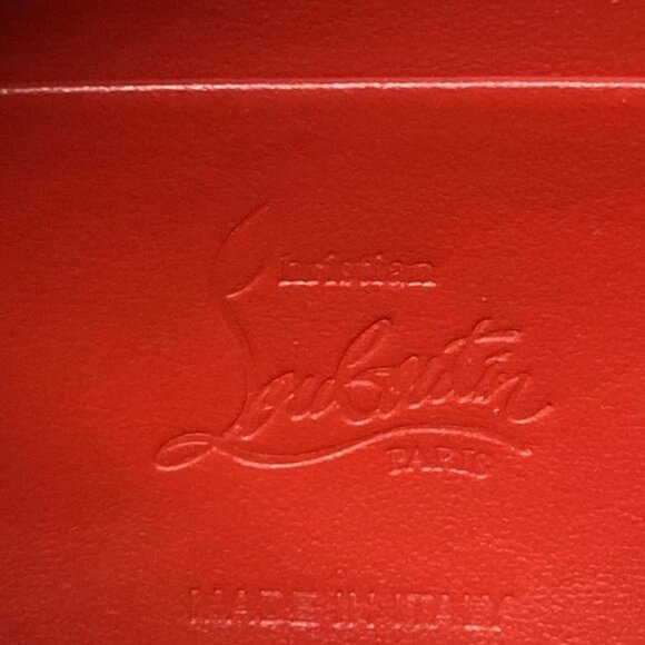 Auth CHRISTIAN LOUBOUTIN 1205142 Black Red Leather Clutch Bag - Picture 12 of 16